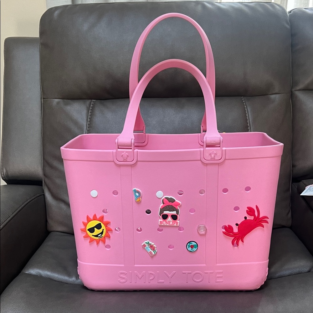 Simply southern pink tote with charms